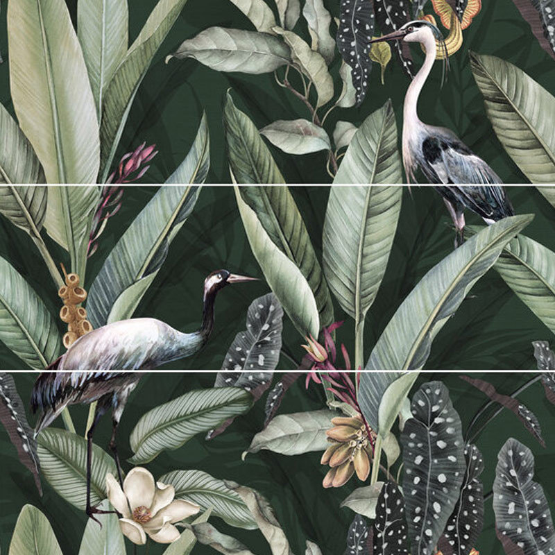 Carrelage jungle vert 30 x 90 cm Colorful Décor Paimpont Set de 3 pièces 1,62m²