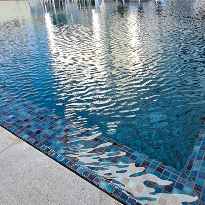 Carrelage piscine émaux de verre bleu 2,5 x 2,5 cm Paradise Stone Turquese Lagoon 2 m²