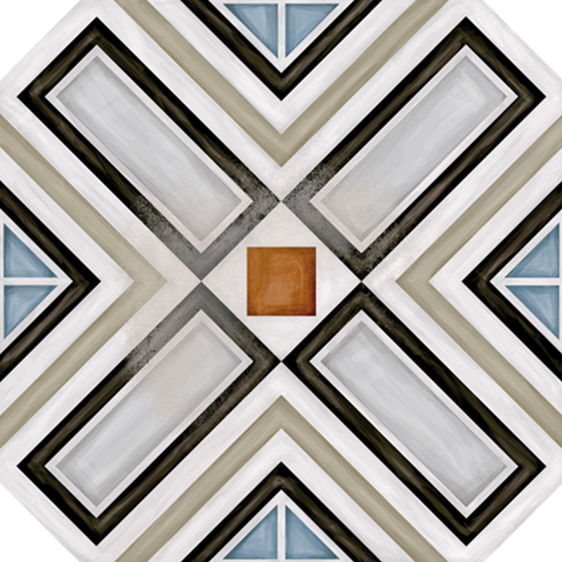 Carrelage cabochon octogonal motif 20 x 20 cm RITTER MULTICOLOR