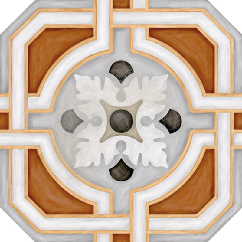 Carrelage cabochon octogonal motif 20 x 20 cm ZIMER MULTICOLOR