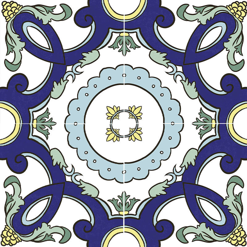 Carrelage mural Azulejos andalou motif 34 x 34 cm PANTELLERIA