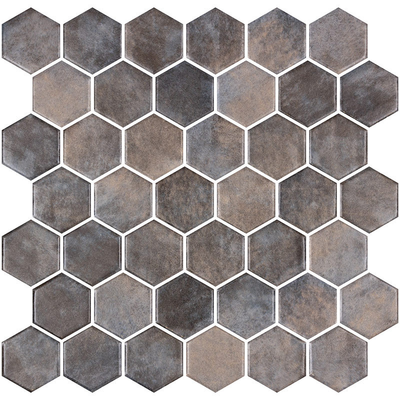 Mosaique Hex XL Denim Copper marron hexagonal 286 x 284 mm 0,49 m²