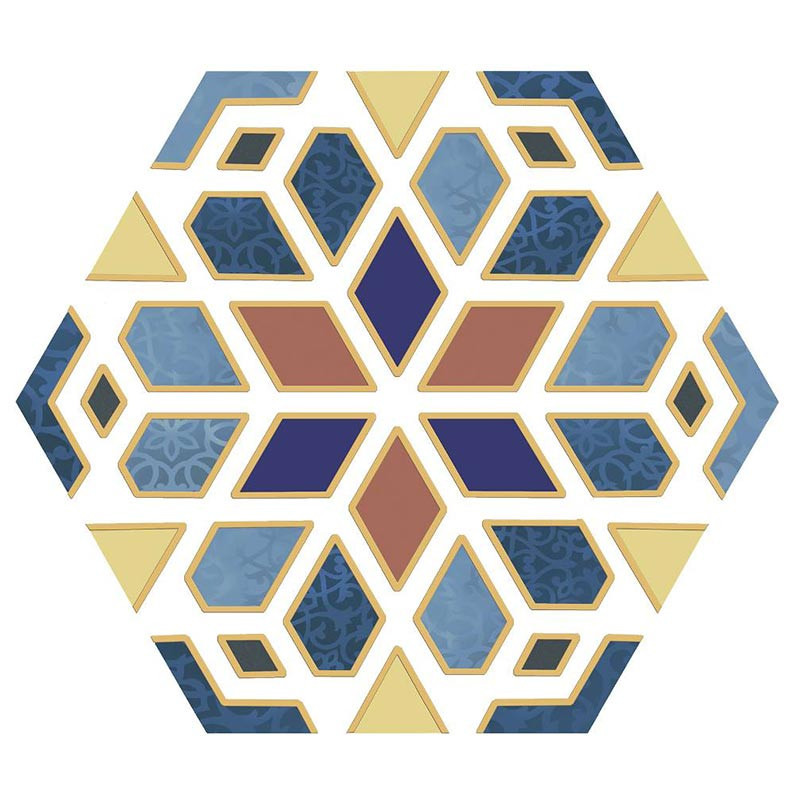 Carrelage hexagonal motif 25 x 22 cm Hexagone Kimri