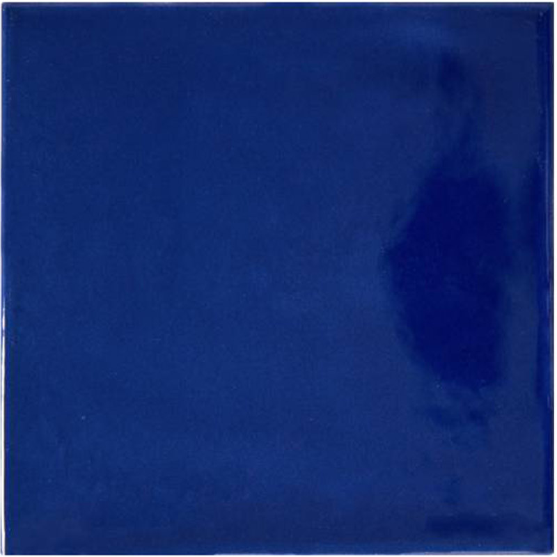 Carrelage décor émaillé bleu 10 x 10 cm Wagami Bleu Japon