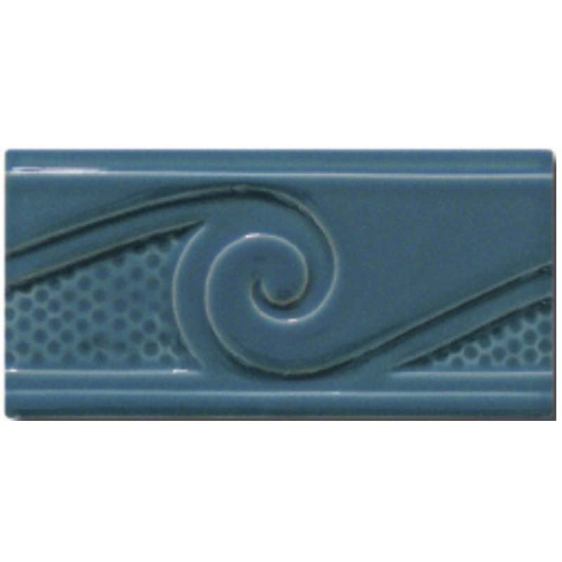 Frise carrelage Métro vagues Bleu de Chine 10 x 20 cm (1 pièce)