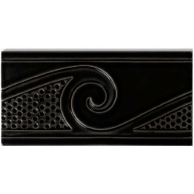 Frise carrelage Métro vagues Noir 10 x 20 cm (1 pièce)