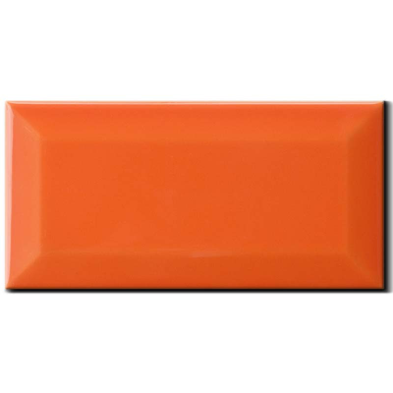 Carreau Métro Orange Brillant 7,5 x 15 cm