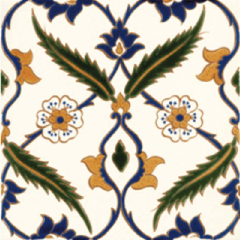 Faïence peinte à la main 20 x 20 cm décor Oriental Tradition Ottoman 1,2 m²