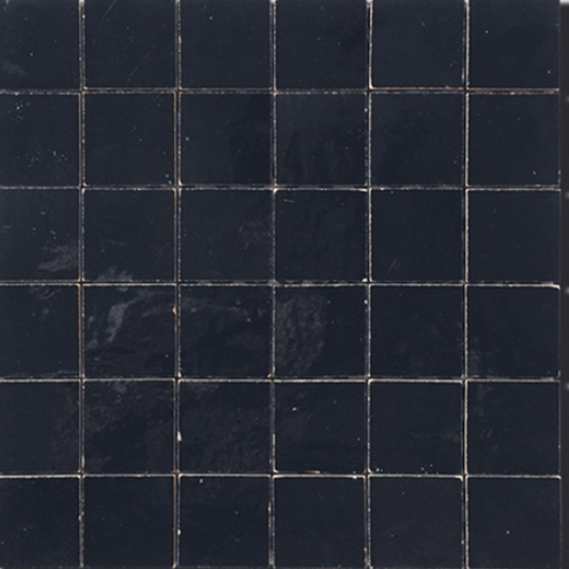 Zellige marocain artisanal plaque 30 x 30 cm Noir (1 pièce)