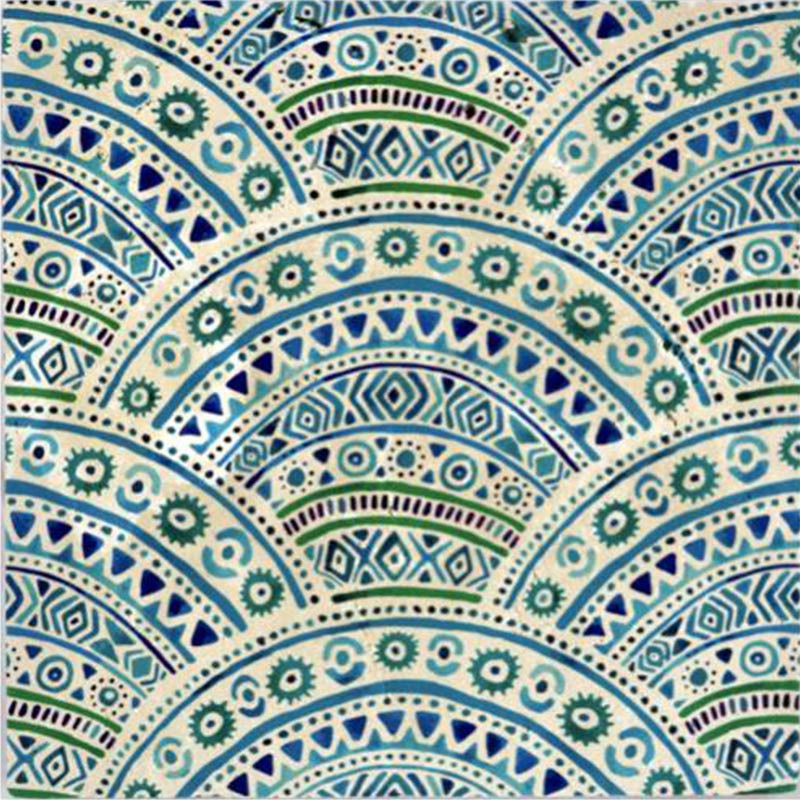 Pierre naturelle décorée 20 x 20 cm travertin motif Cuzco (1 pièce)