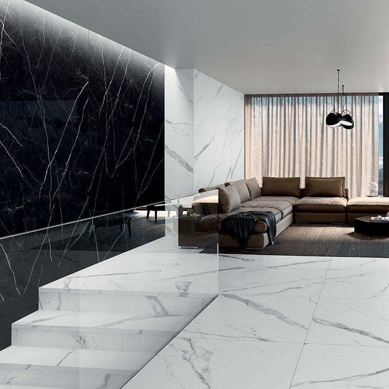 Carrelage technique imitation marbre noir 60 x 120 cm MARMOSMART MARQUINA SMART LUCIDA 1,44 m²