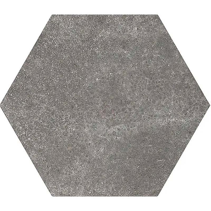 Carrelage hexagonal effet béton gris foncé 17 x 20 cm Hexatile Cement Black