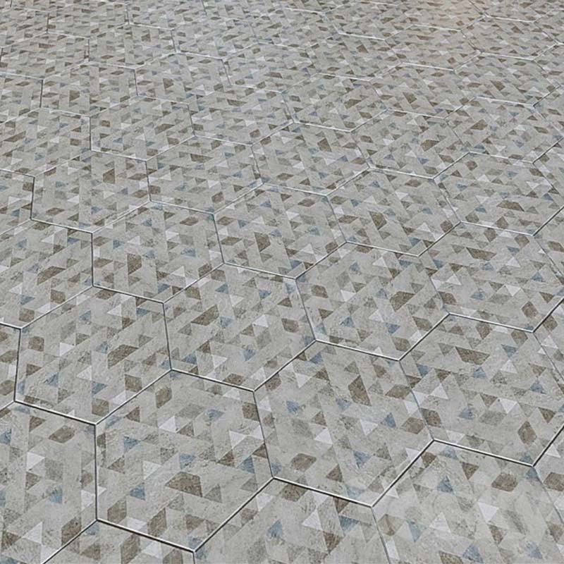 Carrelage hexagonal décor effet béton gris foncé 29 x 25 cm Urban Forest Hexagon Silver