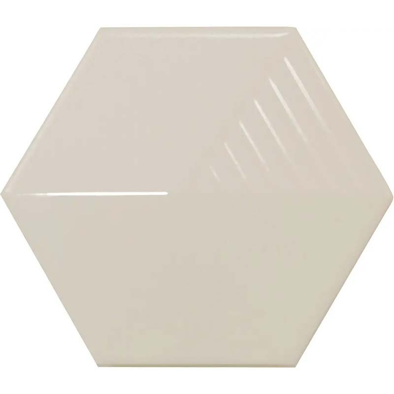 Carrelage relief hexagonal beige 12,4 x 10,7 cm Magical3 Umbrella Greige