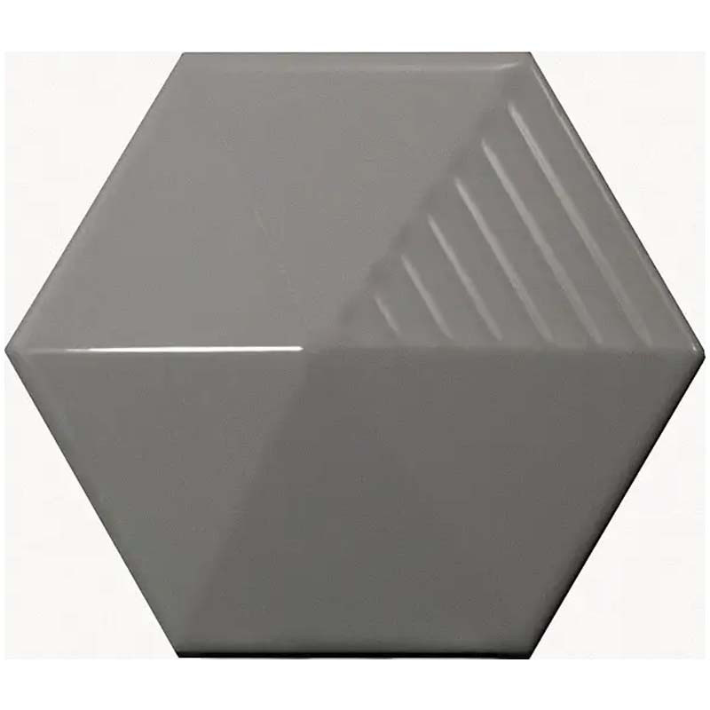 Carrelage relief hexagonal gris foncé 12,4 x 10,7 cm Magical3 Umbrella Dark Grey