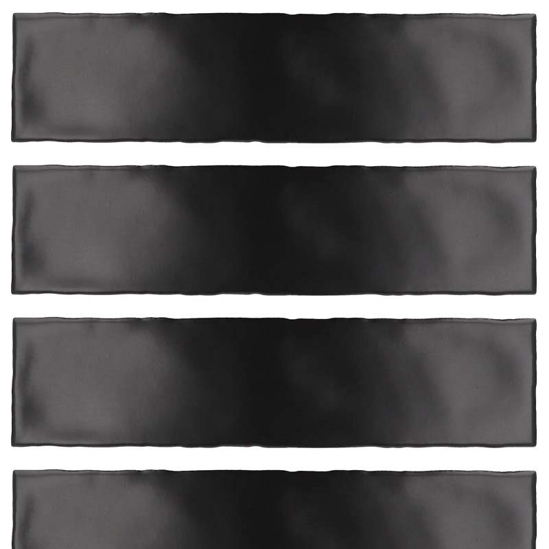 Carrelage effet Bejmat noir 7,5 x 30 cm Masia Negro Mate