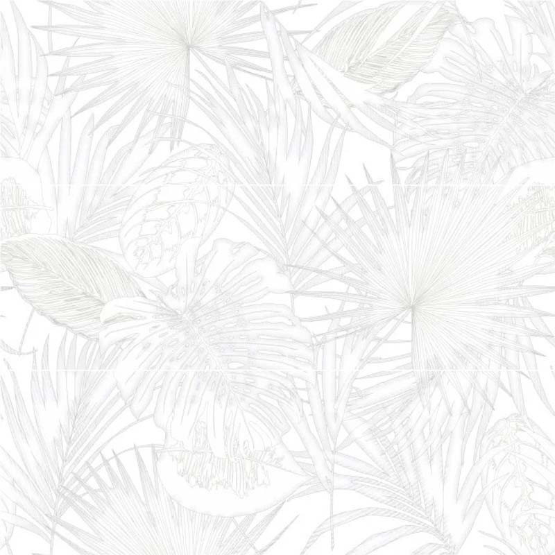 Carrelage mural jungle blanc 25 x 75 cm Botanical Essential