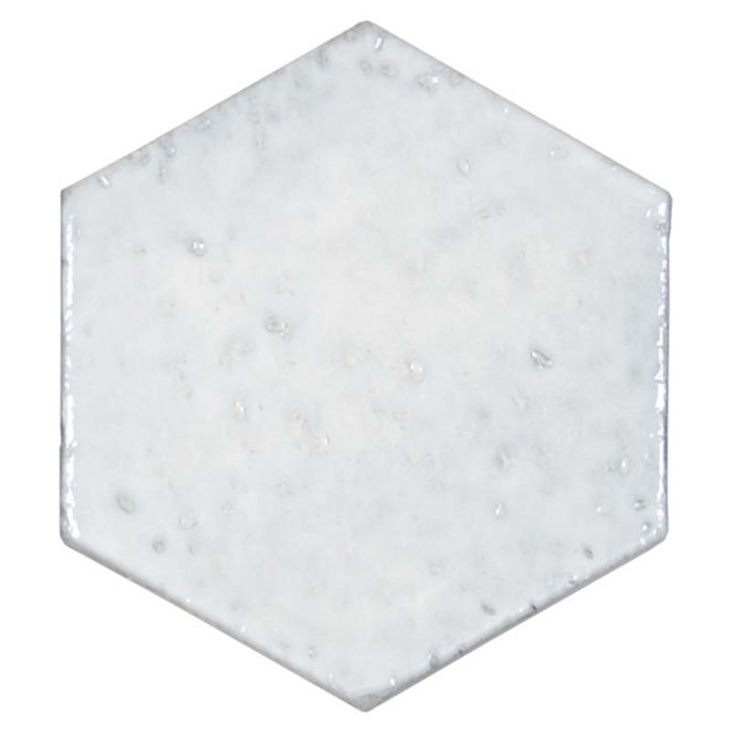 Terre cuite murale hexagone émaillée 11 x 12,5 cm Blanc TCBL05