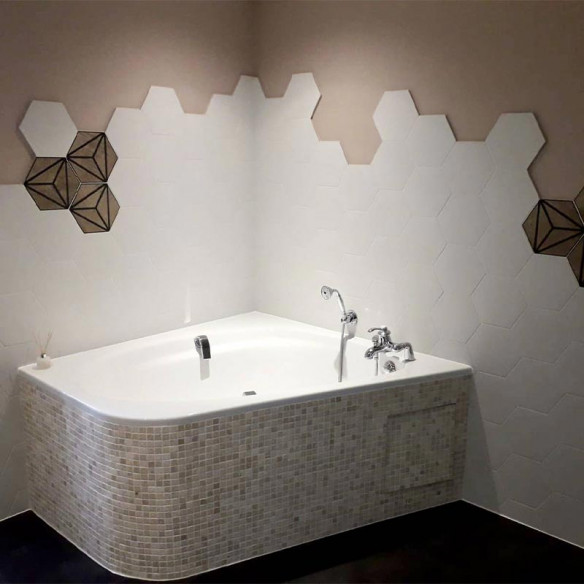 Carrelage hexagonal blanc pour sol et mur